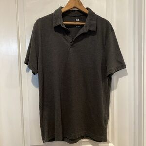 H&M Men's Charcoal slim fit Polo Shirt